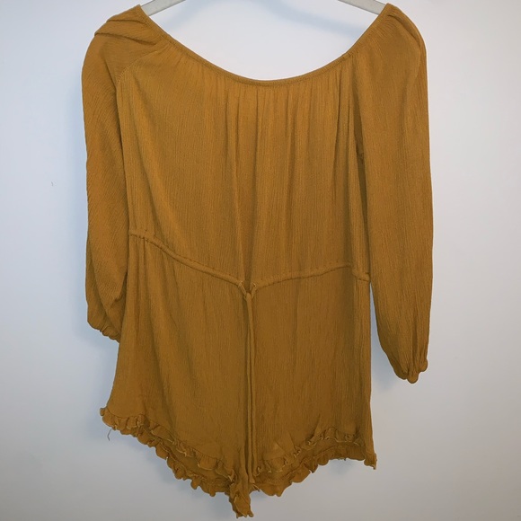 Forever 21 Gold Off The Shoulder Romper - Picture 2 of 4